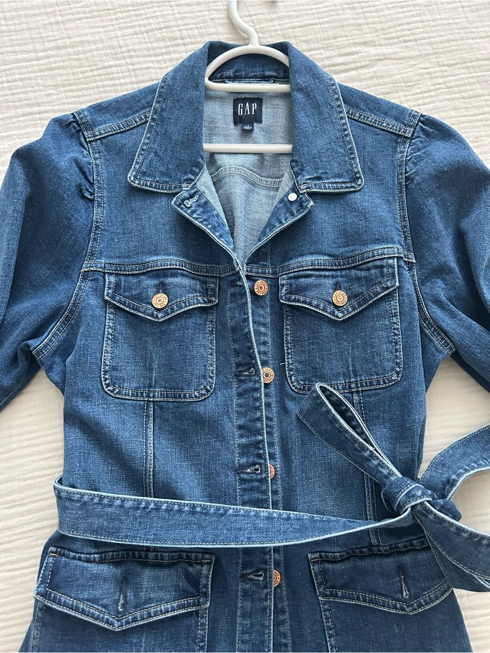 GAP Blue Denim Jean Jacket with Waist Tie